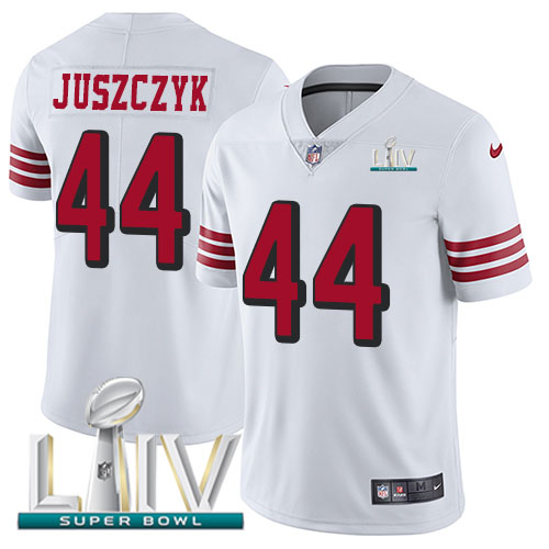 San Francisco 49ers Nike #44 Kyle Juszczyk White Super Bowl LIV 2020 Rush Youth Stitched NFL Vapor Untouchable Limited Jersey